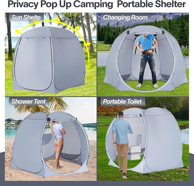 Alvantor Multi-Functional Outdoor Pop-Up Sun Shelter Camping Tent Privacy Tent for Beach, UV Protection Changing Room Lightweight Screen Room House for 4 People