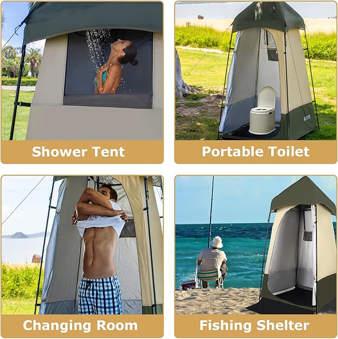 Leader Accessories 6.9 FT Portable Camping Shower Tent Outdoor Changing Room Privacy Tent for Camping, Toilet, Shower