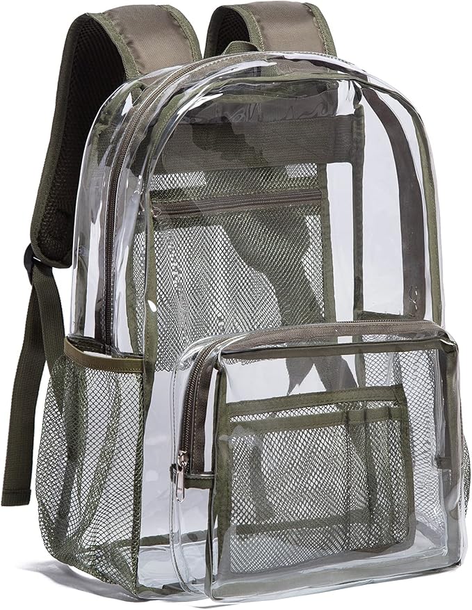 Vorspack Clear Backpack - Heavy Duty PVC Transparent See Through Backpack for College & Workplace