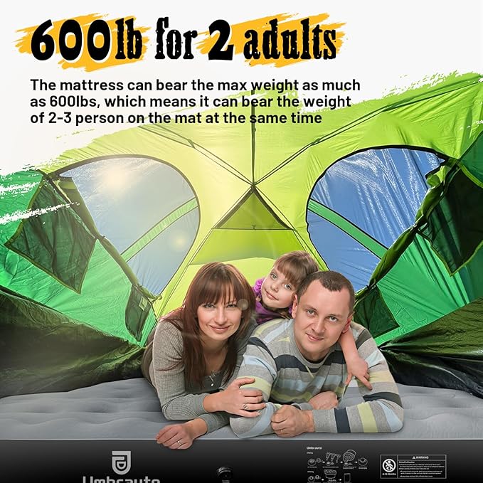 Umbrauto Truck Bed Air Mattress for 6-6.5ft Full Size Short Truck Beds, Inflatable Mattress with Pump, Pick Up Bed Air Mattress for Truck Tent Camping