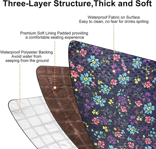 ICOSY Picnic Blankets Beach Blanket, Waterproof Outdoor Blanket Sandproof Picnic Camping Mat Camping Essentials 78" x 59"