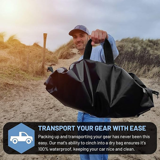 Hang 11 Wetsuit Changing Mat Bag - Surf Changing Mat with Shoulder Strap, Wetsuit Bag Waterproof, Keeps your Wet Suit & Car Clean, Surf Change Gear, Surfing Accessories, Surfing Gifts