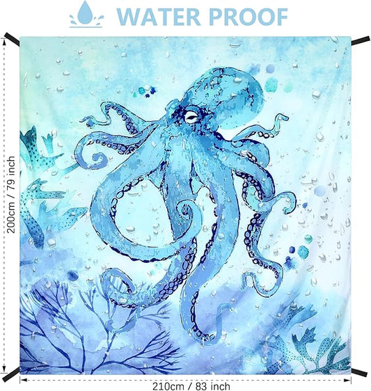 Beach Blanket Sandproof Extra Large Beach Mat Adults Waterproof Quick Drying Sand Free Mat Made by Premium Polyester with 4 Stakes & 4 Corner Pockets for Outdoor Travel Camping Hiking