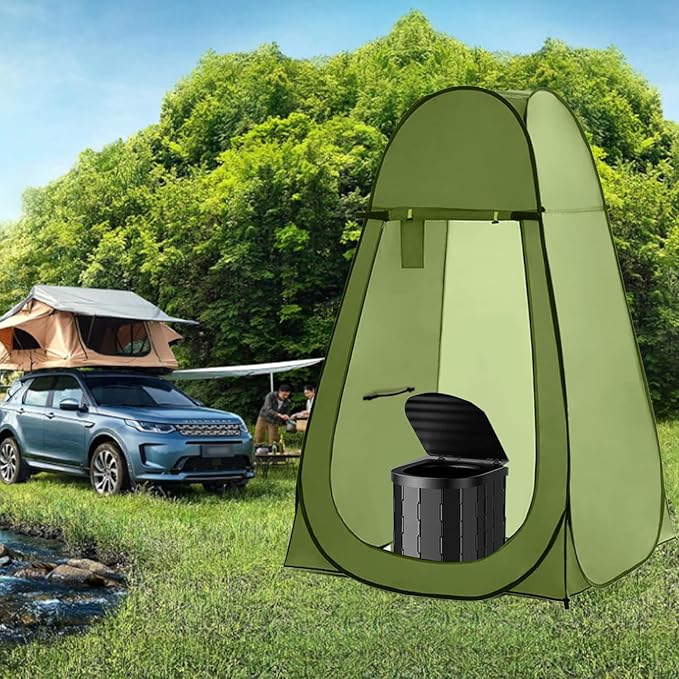 Portable Toilet and Privacy Tent for Adults, Pop Up Potty Tents Outdoor Portable Toilet for Camping with 12 Toilet Bags, Pop-up Tent for Toilet, Travel, Changing