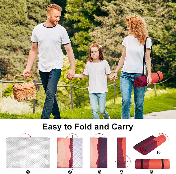 ICOSY Picnic Blankets Beach Blanket, Waterproof Outdoor Blanket Sandproof Picnic Camping Mat Camping Essentials 78" x 59"