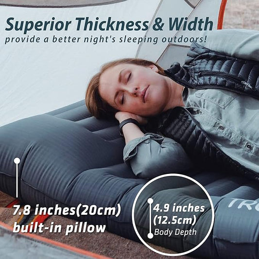 TREKOLOGY Sleeping Pad for Camping, UL140 Ultralight Backpacking Sleeping Mats for Adults Blow Up for Camping Sleeping Pads