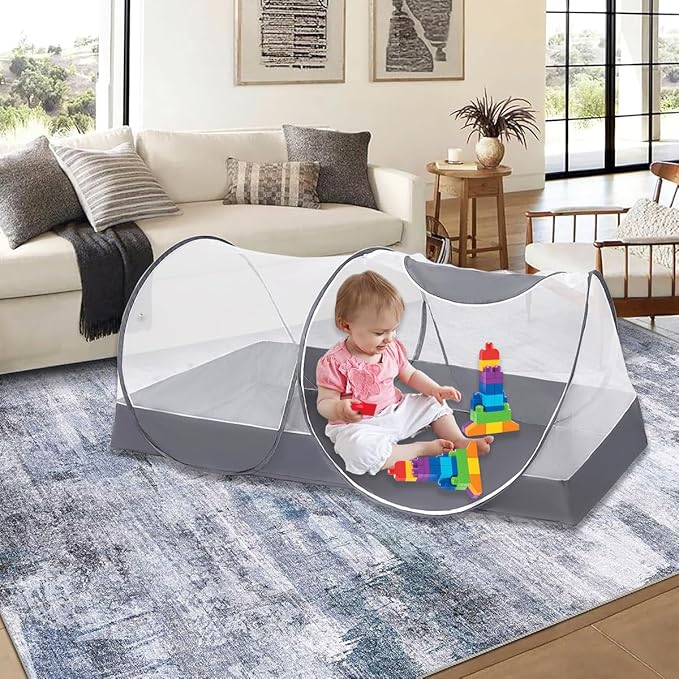 Mengersi Portable Mosquito Net Foldable Pop Up Tent for Twin Size Bed,Bed Canopy Mosquito Tent for Bed Camping Travel Patio,Free Installation