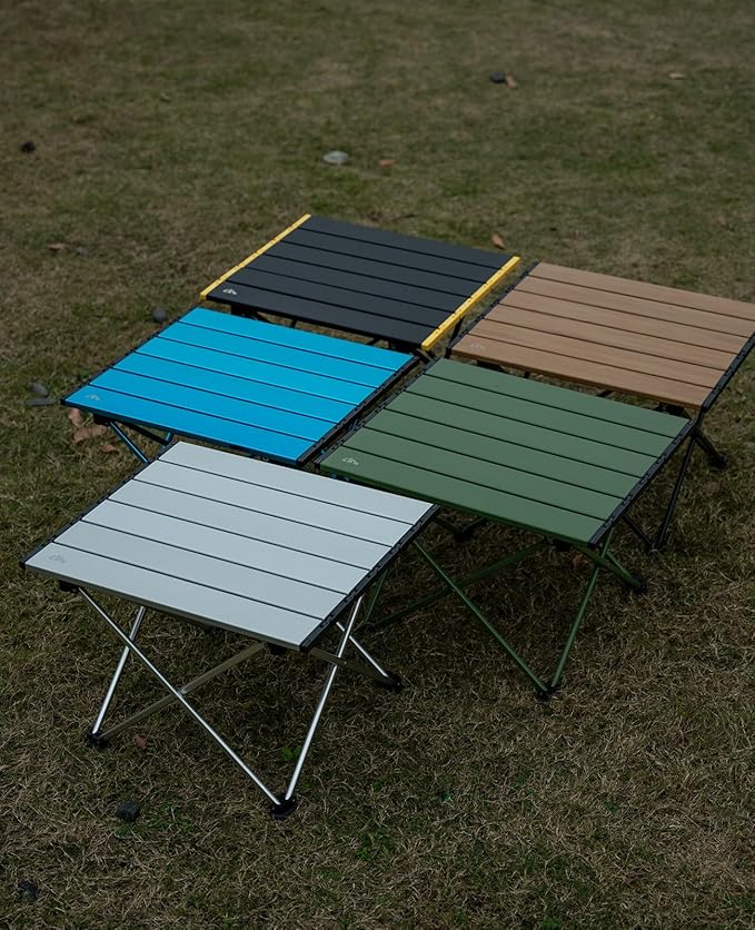 iClimb Ultralight Compact Camping Folding Table with Carry Bag (Green - L)