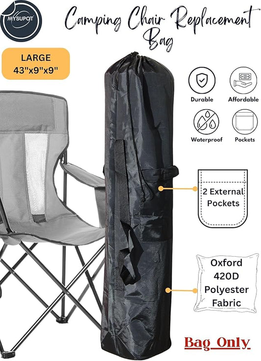 Replacement Bag for Folding Camping Chair, Portable Camp Chair, Hammock, Yoga Mat, Umbrella, Tents, Tripods, Fishing Poles - 420D Oxford Polyester Fabric