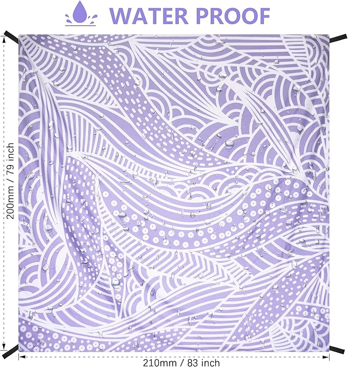 AISPARKY Beach Blanket Waterproof Sandproof Quick Drying Beach Mat Extra Large Outdoor Picnic Blanket for Travel Camping Hiking