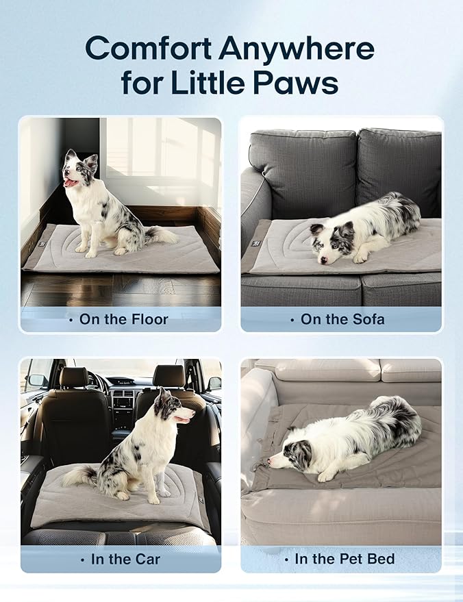 ZonLi Dog Cooling Mat, 40" x 27"Medium, Waterproof Cooling Pad for Dogs & Cats, Portable & Durable Pet Mat for Crate, Trunk, Camping, Outdoors, Machine Washable, Pebble Grey