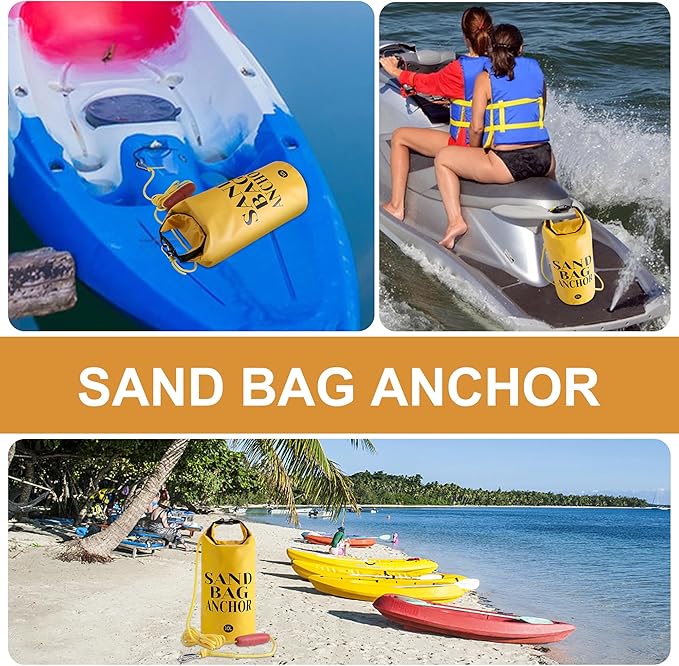 RunNico 500D Sand Anchor for Small Boats,2 in 1 PWC Jet Ski Anchor Kit with Adjustable Buoy,Waterproof Dry Bag for Jet Ski, Kayak, Boat, Watercraft and Canoe