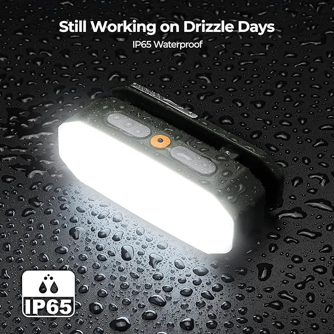 BougeRV Movable Area Light, Rechargeable Camping Lantern, 3200mAh Portable Camping Light, IP65 Waterproof, Camp Lamp for Tent, Power Outages, Emergency, Outdoor(Dark Green Version)