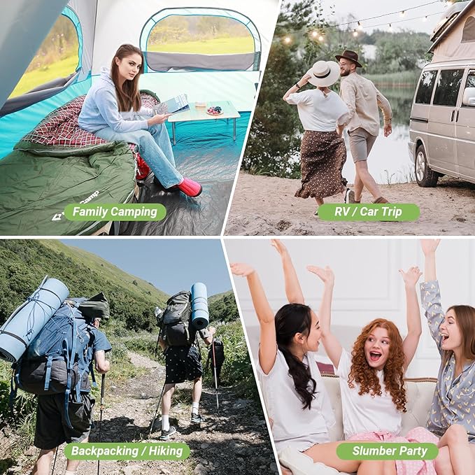 KingCamp Sleeping Bag for Adults, Cold Weather & Warm Extra Wide Big & Tall XL Portable Waterproof Flannel Sleeping Bags, Essentials Gear Accessories for Camping Backpacking Hiking Indoor & Outdoor