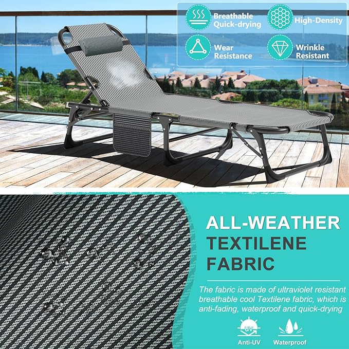 ABORON 2PK Folding Camping Cot for Adults, Heavy Duty 3-in-1 Bed for Guest Sleeping, Adjustable Double-Layer 1200D with Mattress & Carrying Bag for Home, Office, Vacation, Hospital Use