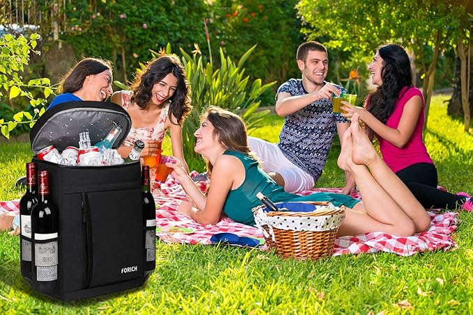FORICH Soft Cooler Backpack Insulated Waterproof Backpack Cooler Bag Leak Proof Portable Small Cooler Backpacks to Work Lunch Travel Beach Camping Hiking Picnic Fishing Beer for Men Women