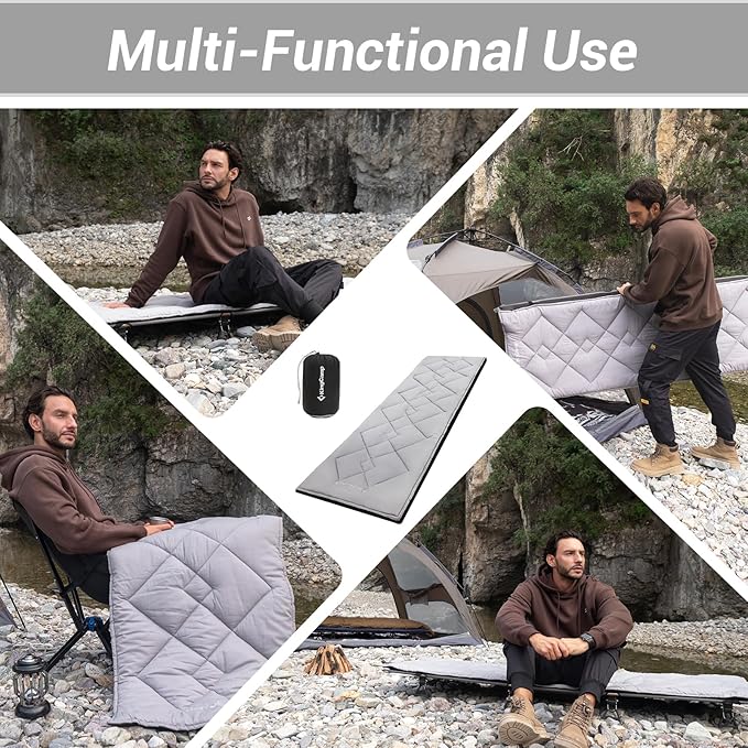KingCamp Cot Mattress, Portable Lightweight Camping Sleeping Mat Soft Comfortable Non-Slip Cot Pad for Camp Cot, RV Bunk & Twin Beds
