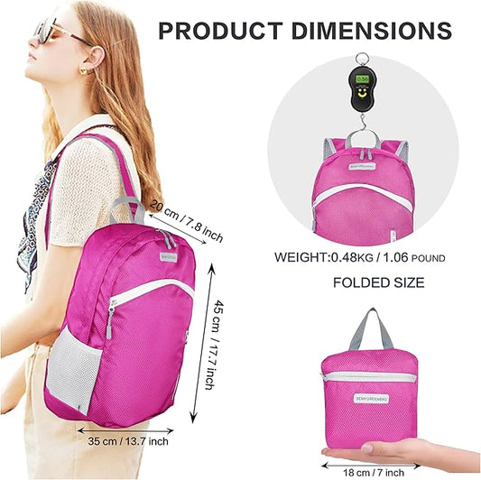 35L Foldable Waterproof Backpack For Outdoor Sports Travel Inside Wet Clothes Compartment Packable For Multiple