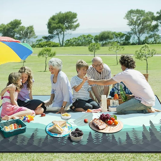 60x80'' Picnic Blankets Extra Large Waterproof Sandproof Packable Outdoor Foldable Beach Park Grass Lawn Mat Summer Camping Essentials Rv Travel Vacation Accessories Gift for Women Men Couples