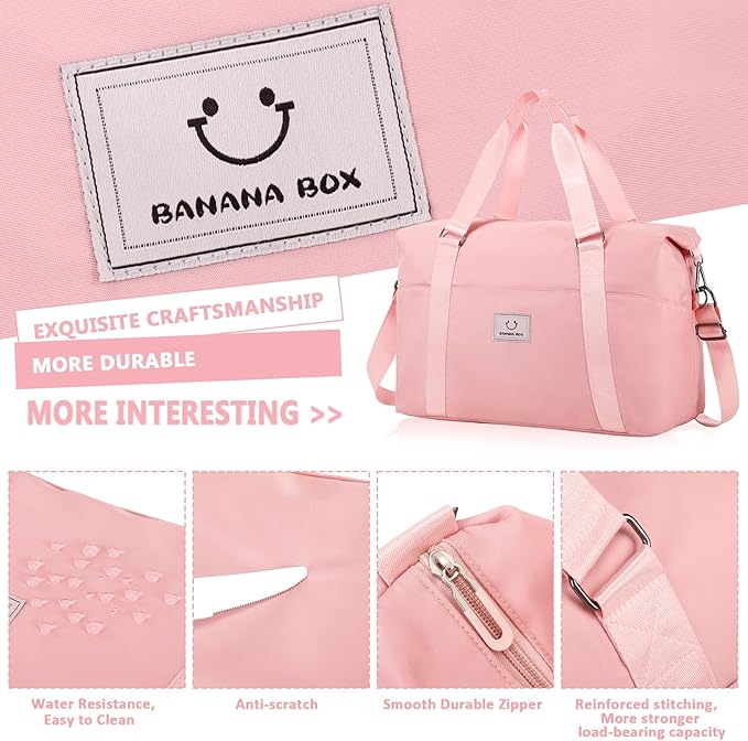 Gym bag for Women, Travel Duffel Bags with Trolley Sleeve, Weekender Overnight Bag, Carry on Tote Bag Dance Bag