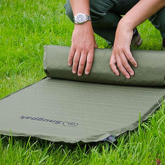Snugpak Basecamp Ops Self Inflating Maxi Mat with Non-Slip Bottom, Olive