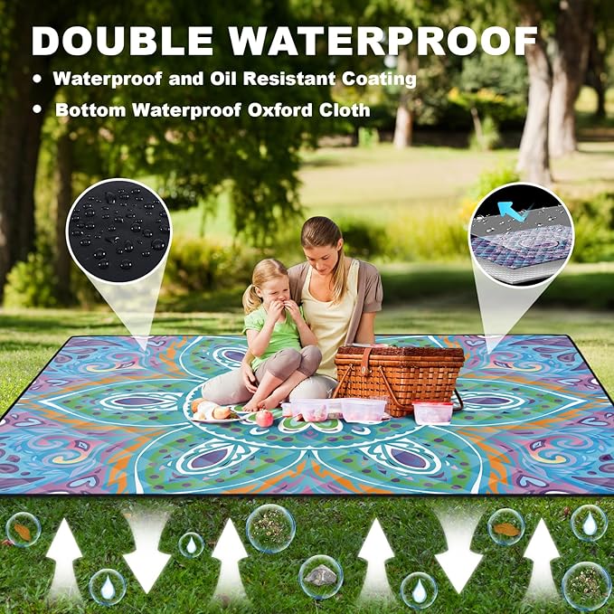 Picnic Blankets 60x80 Outdoor Anti Sand Manta De Playa Ultralight Wide Excersing Matts for Home Camp Quilts for Trailers Camping Essentials Fun Anniversary Retirement Her Friend Sister Gifts