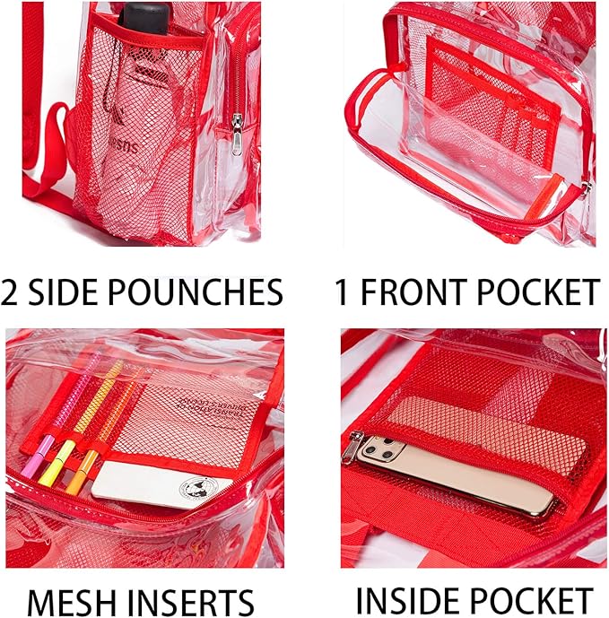 Vorspack Clear Backpack - Heavy Duty PVC Transparent See Through Backpack for College & Workplace