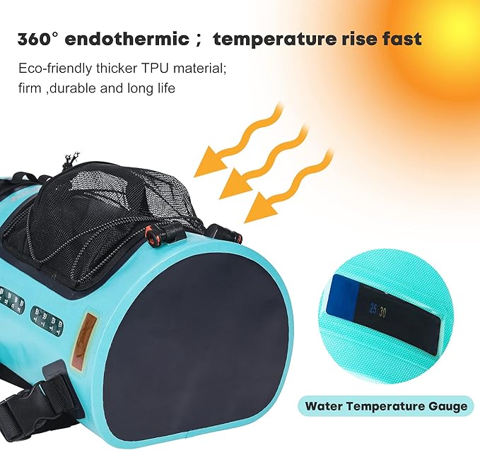 WILD HEART Camping Shower, 5.8 Gallons/22L Portable Camp Shower Bag with Upgraded Screw Lid, Water Level Window, Pressure Foot Pump, and Handy Nozzle, Solar Shower for Beach Camping Hiking Trip