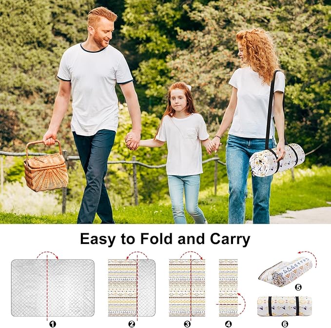 ICOSY Picnic Blankets Beach Blanket, Waterproof Outdoor Blanket Sandproof Picnic Camping Mat Camping Essentials 78" x 59"