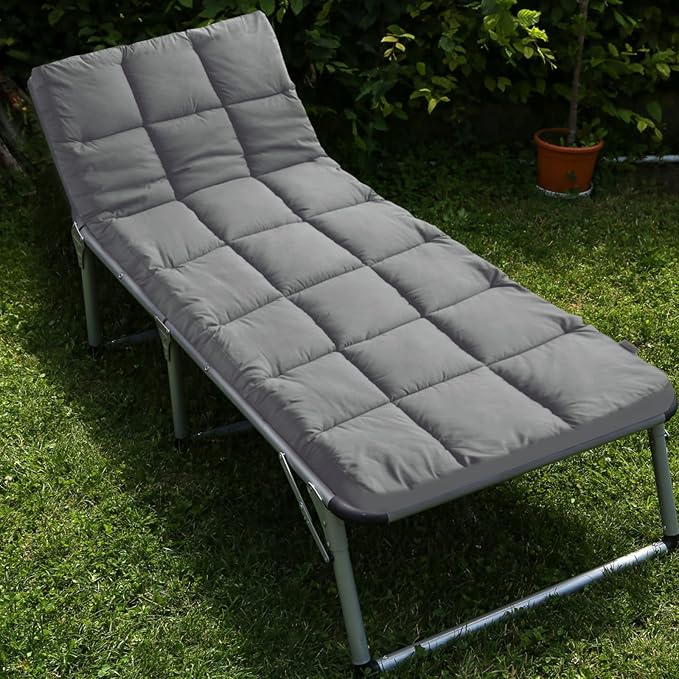 Navy Cot Mattress Topper - Quilted Pads for Camping, 75"x30" for Camp Cot/Rv Bunk/Narrow Twin Beds