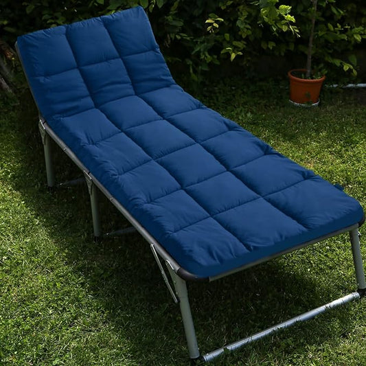 Navy Cot Mattress Topper - Quilted Pads for Camping, 75"x30" for Camp Cot/Rv Bunk/Narrow Twin Beds