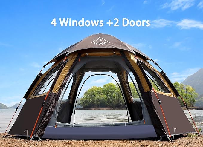 Camping Tent with Instant Setup, 2/3 Person Weatherproof Tent Easy Quick Set Up in 60 Seconds with Rainfly Backpack Tent for Family Camping & Hiking, Upgraded Ventilation,Center Height 66-inch