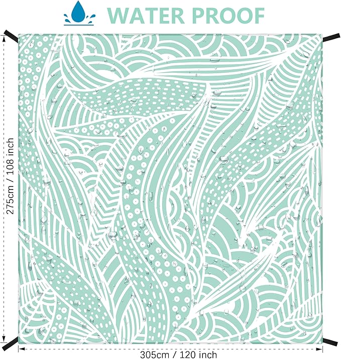AISPARKY Beach Blanket Waterproof Sandproof Quick Drying Beach Mat Extra Large Outdoor Picnic Blanket for Travel Camping Hiking
