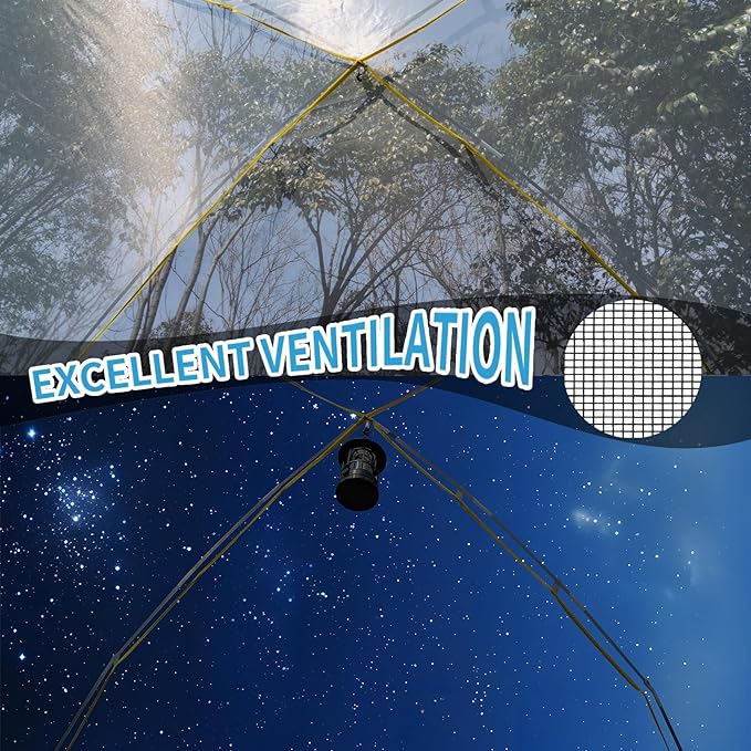 4 Person Blackout Camping Tent, Easy Setup Waterproof Family Dome Tent for Camping with Rainfly, Portable Double Layer Large Family Tent for Outdoor Camping&Hiking