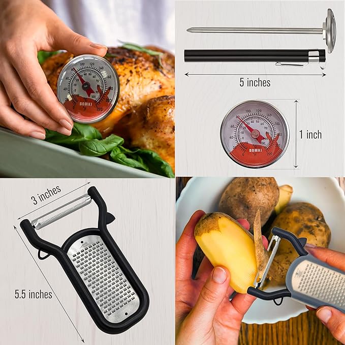 BOMKI Grilling and Camping Cooking Utensils Set for The Outdoors BBQ - Camping Utensil Set Camping Kitchen Set Cookware Accessories Camping Essentials Camping Stuff Camp Cooking Set (Black Pro)