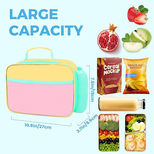 RLGPBON Kids Lunch Bag,Insulated Lunch Box for Girls Boys,Lunch Bag Toddler Teen,School Daycare Cute Travel bags
