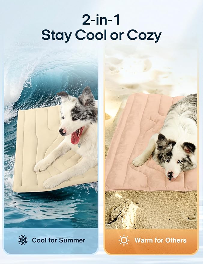 ZonLi Dog Cooling Mat, 59" x 40"Extra Large, Reversible Cooling Pad for Dogs & Cats (Cool & Warm), Durable & Machine Washable, Pet Mat for Crate, Kennel, Bed, Sofa, Glacier Pink