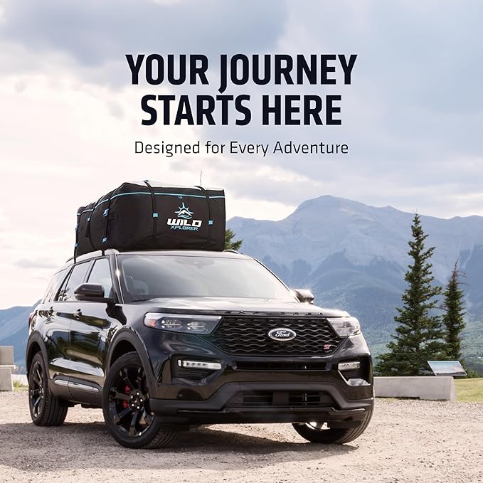 Rooftop Cargo Carrier - Waterproof Soft Shell Car Roof Cargo Carrier, Heavy Duty Car Top Luggage Cargo Bag with Patented Door Hook System and Non-Slip Mat for Car or SUV (19 Cubic Feet)