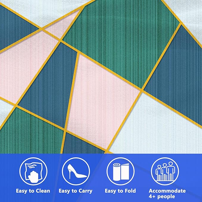 Picnic Blanket, Foldable Waterproof Sand Mat, Extra Large Picnic Blanket Outdoor Picnic Mat Beach Blanket for Park Grass Camping Hiking Travel Family Concerts