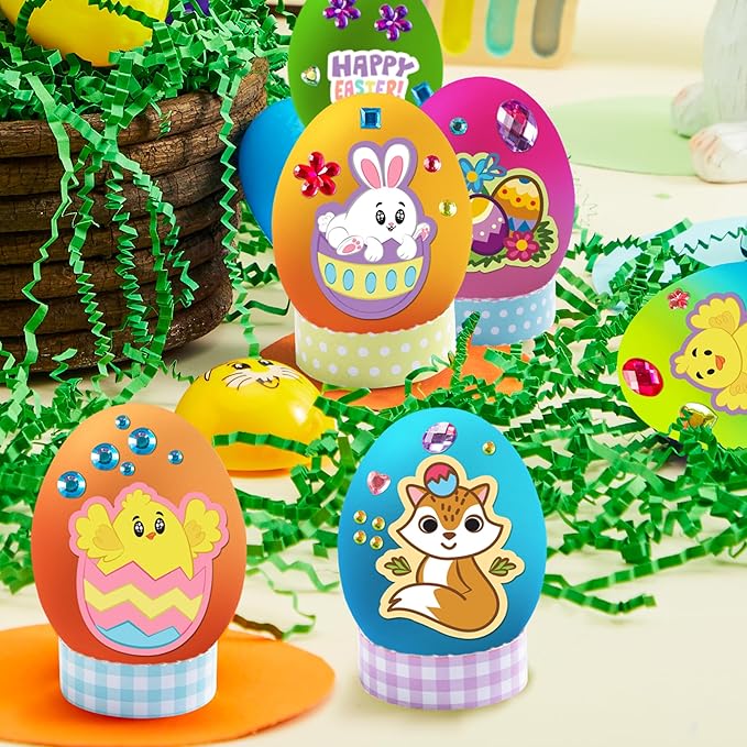 Klever Kits 20Pcs DIY Easter Egg Decorating Kit, Dye Kit with Gradient Color Tablets, Stands, Stickers for Party Favor, Creativity Activity, Hunt, Gift