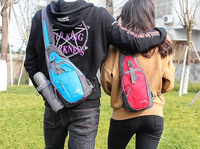 AmHoo Sling Backpack Chest Shoudler Crossbody Bag Water Resistant Hiking Daypack