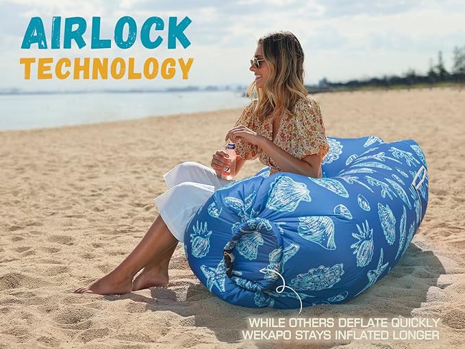 WEKAPO Inflatable Lounger Air Sofa Hammock-Portable,Water Proof& Anti-Air Leaking Design-Ideal Couch for Backyard Beach Traveling Camping Picnics & Music Festivals