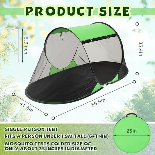 Pop up Mosquito Net Tents for Camping Foldable Pop Tent with Ground Pins Waterproof Freestanding Insect Bug Net for Beach Hiking Summer Outdoor Bed Protection
