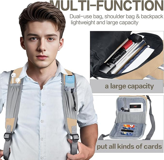 35L Foldable Waterproof Backpack For Outdoor Sports Travel Inside Wet Clothes Compartment Packable For Multiple