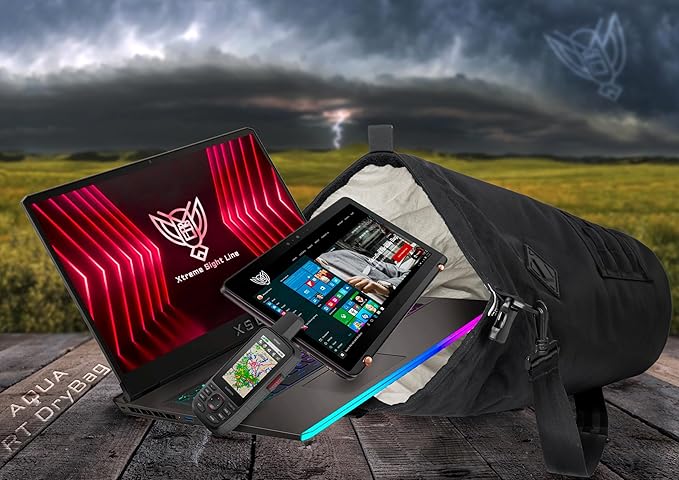 ~ AQUA RT Dry Bag~ Water-Proof Faraday Dry Bag for Laptops, Tablets, and Mid-Size Electronics ~ Small LITE Faraday Bag Combo ~ Coyote Brown