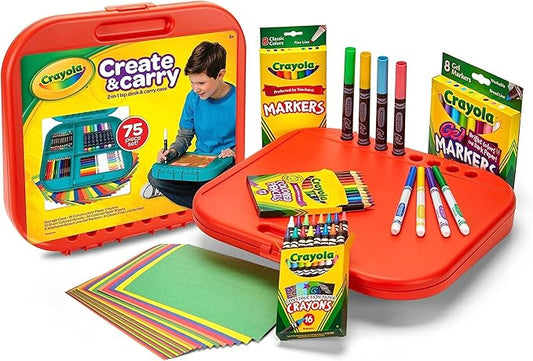Crayola Create 'N Carry Art Set (75pcs), Art Supplies Kit, Drawing Set for Kids, Arts & Crafts Supplies, Gift for Kids, 5+