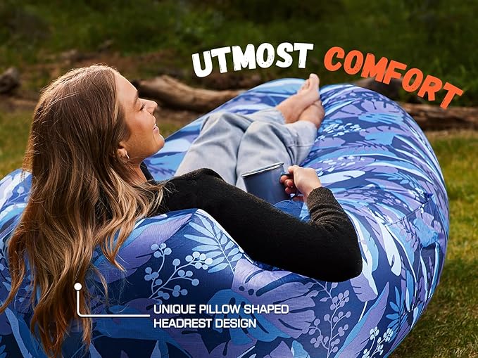 WEKAPO Inflatable Lounger Air Sofa Hammock-Portable,Water Proof& Anti-Air Leaking Design-Ideal Couch for Backyard Beach Traveling Camping Picnics & Music Festivals