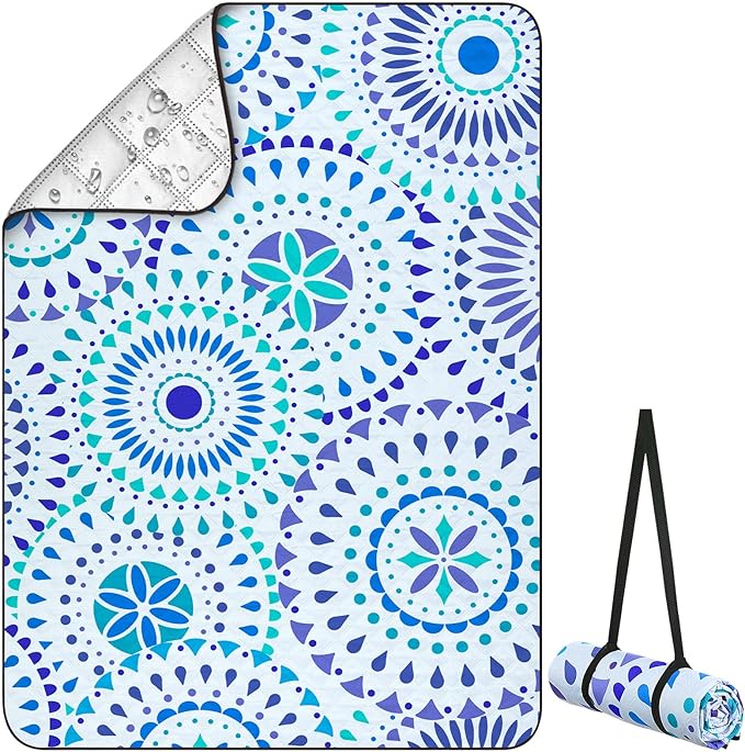 ICOSY Picnic Blankets Beach Blanket, Waterproof Outdoor Blanket Sandproof Picnic Camping Mat Camping Essentials 78" x 59"