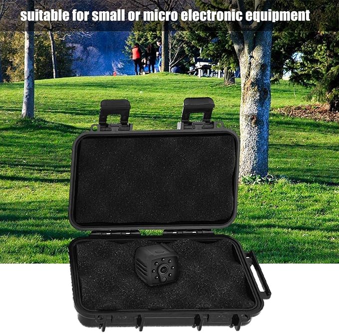 Tbest Outdoor Waterproof Shockproof Airtight Survival Box Storage Container Case Carry Box Black Dry Storage Box for Fishing Camping Hiking Outdoor Activities