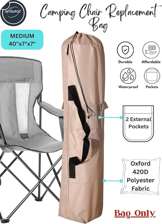 Replacement Bag for Folding Camping Chair, Portable Camp Chair, Hammock, Yoga Mat, Umbrella, Tents, Tripods, Fishing Poles - 420D Oxford Polyester Fabric
